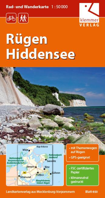 Vorderes Coverbild Rügen - Hiddensee 1 : 50 000 Rad- und Wanderkarte