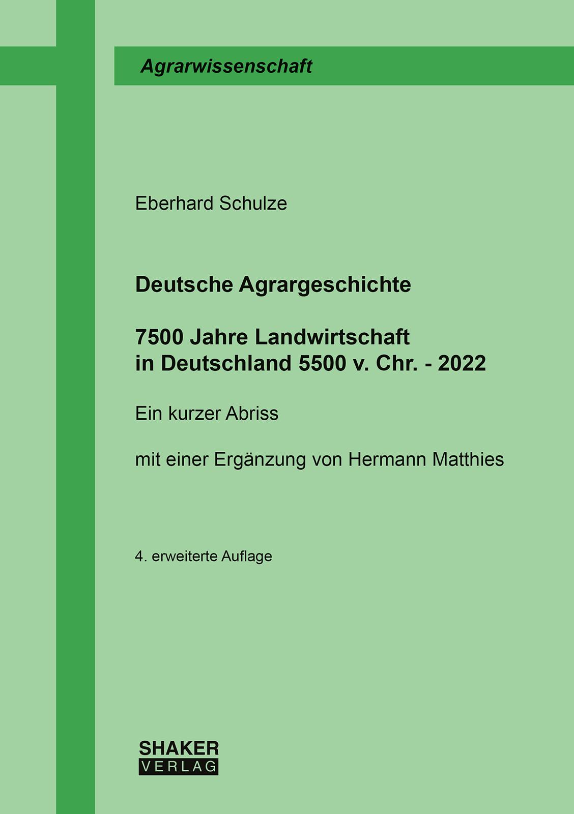Vorderes Coverbild Deutsche Agrargeschichte