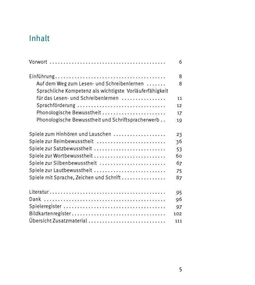 Beispielinhalt (Bild) Laute spüren, Reime rühren. Spiele zur phonologischen Bewusstheit für Kinder von 4 bis 7