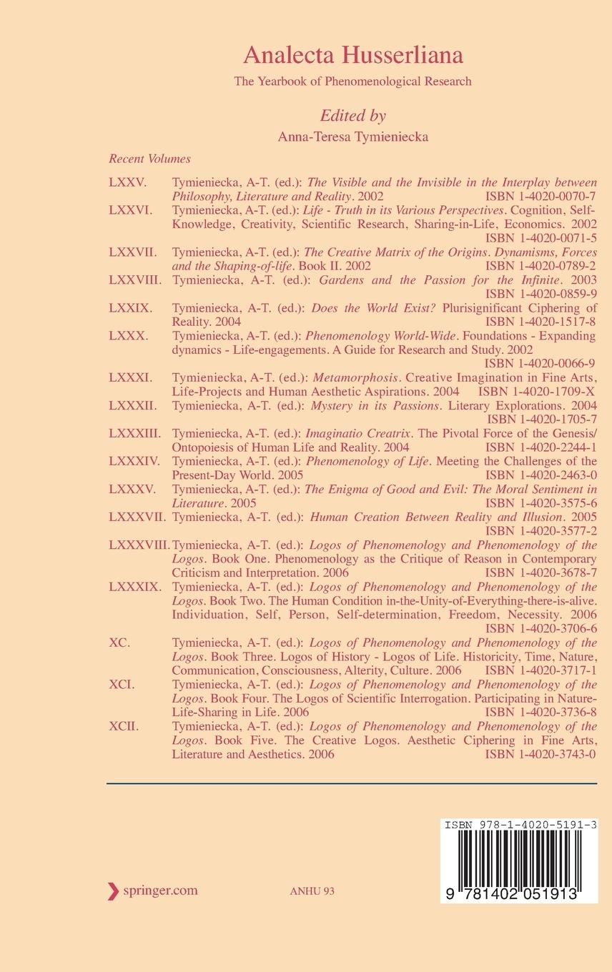 Rückseitencover Phenomenology of Life - From the Animal Soul to the Human Mind