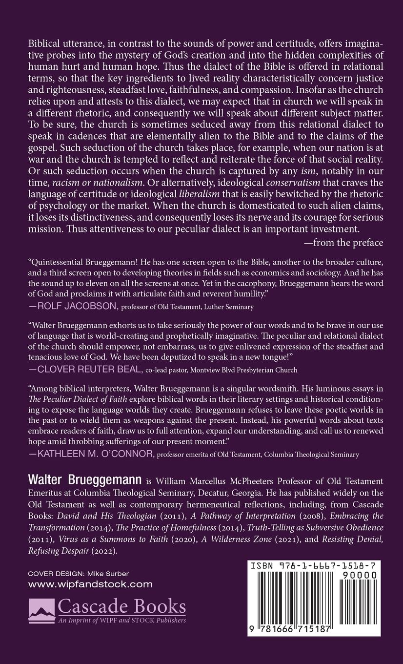 Rückseitencover The Peculiar Dialect of Faith