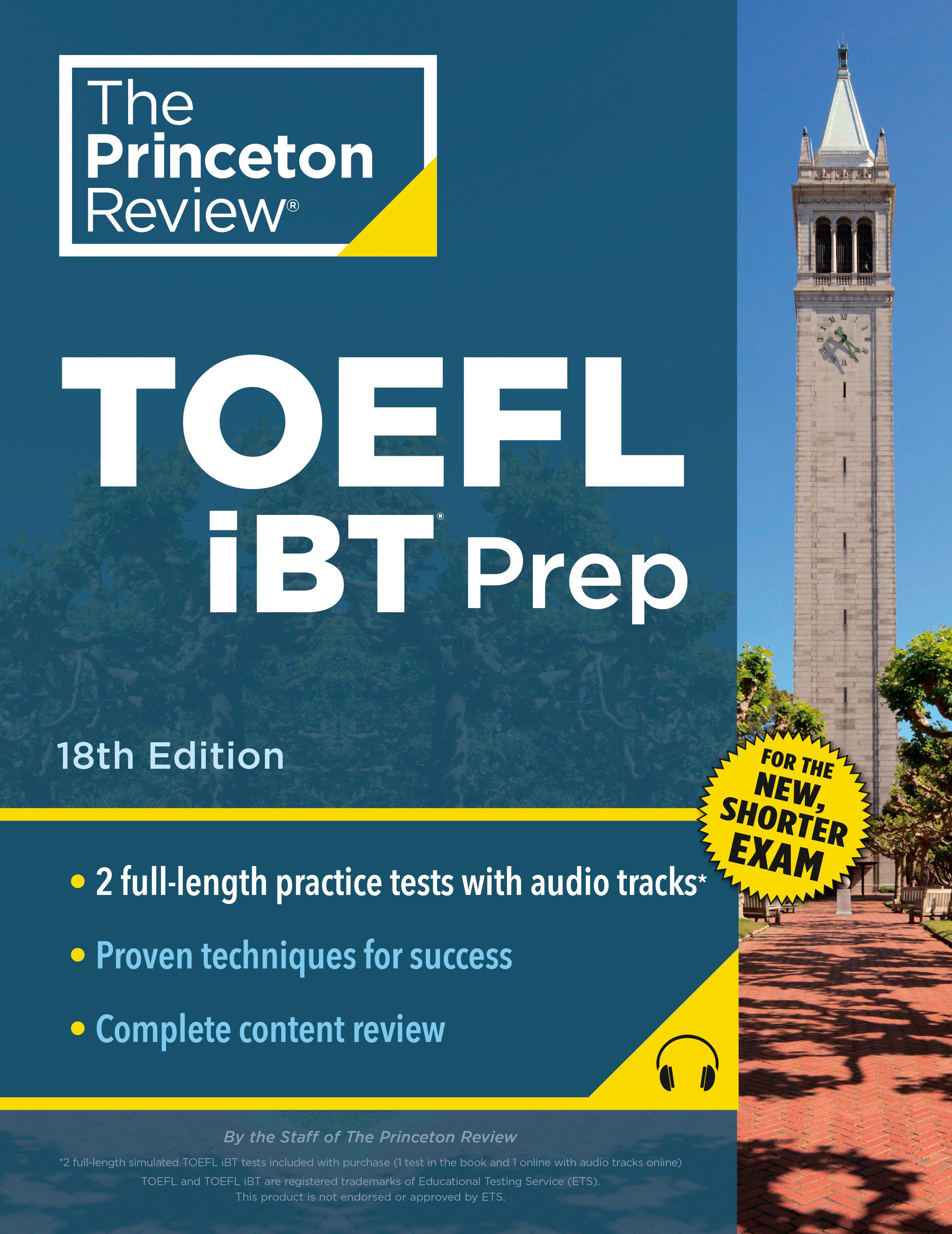 Vorderes Coverbild Princeton Review TOEFL iBT Prep with Audio/Listening Tracks, 2023