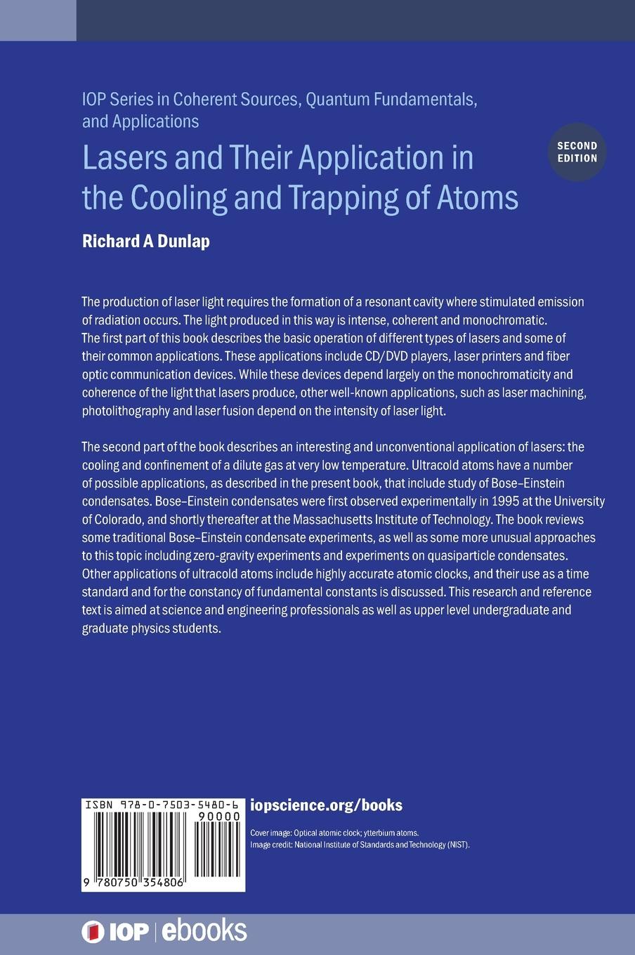 Rückseitencover Lasers and Their Application in the Cooling and Trapping of Atoms (Second Edition)