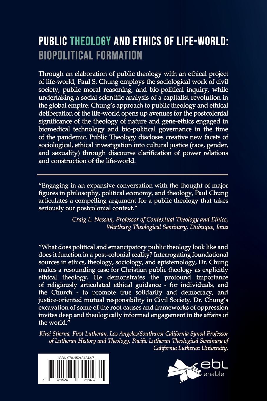 Rückseitencover Public Theology and Ethics of Life-World