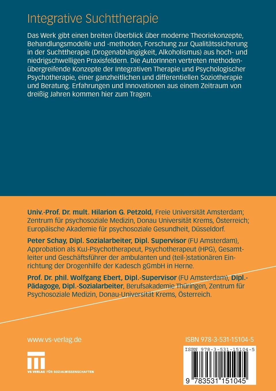 Rückseitencover Integrative Suchttherapie