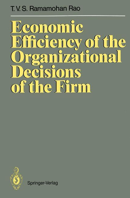 Vorderes Coverbild Economic Efficiency of the Organizational Decisions of the Firm
