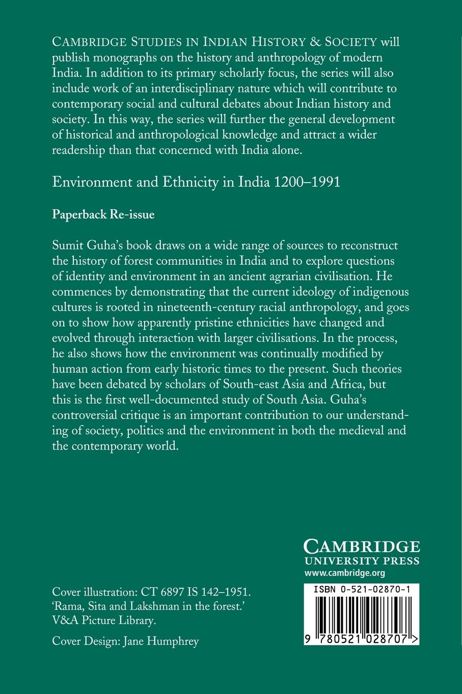 Rückseitencover Environment and Ethnicity in India, 1200 1991