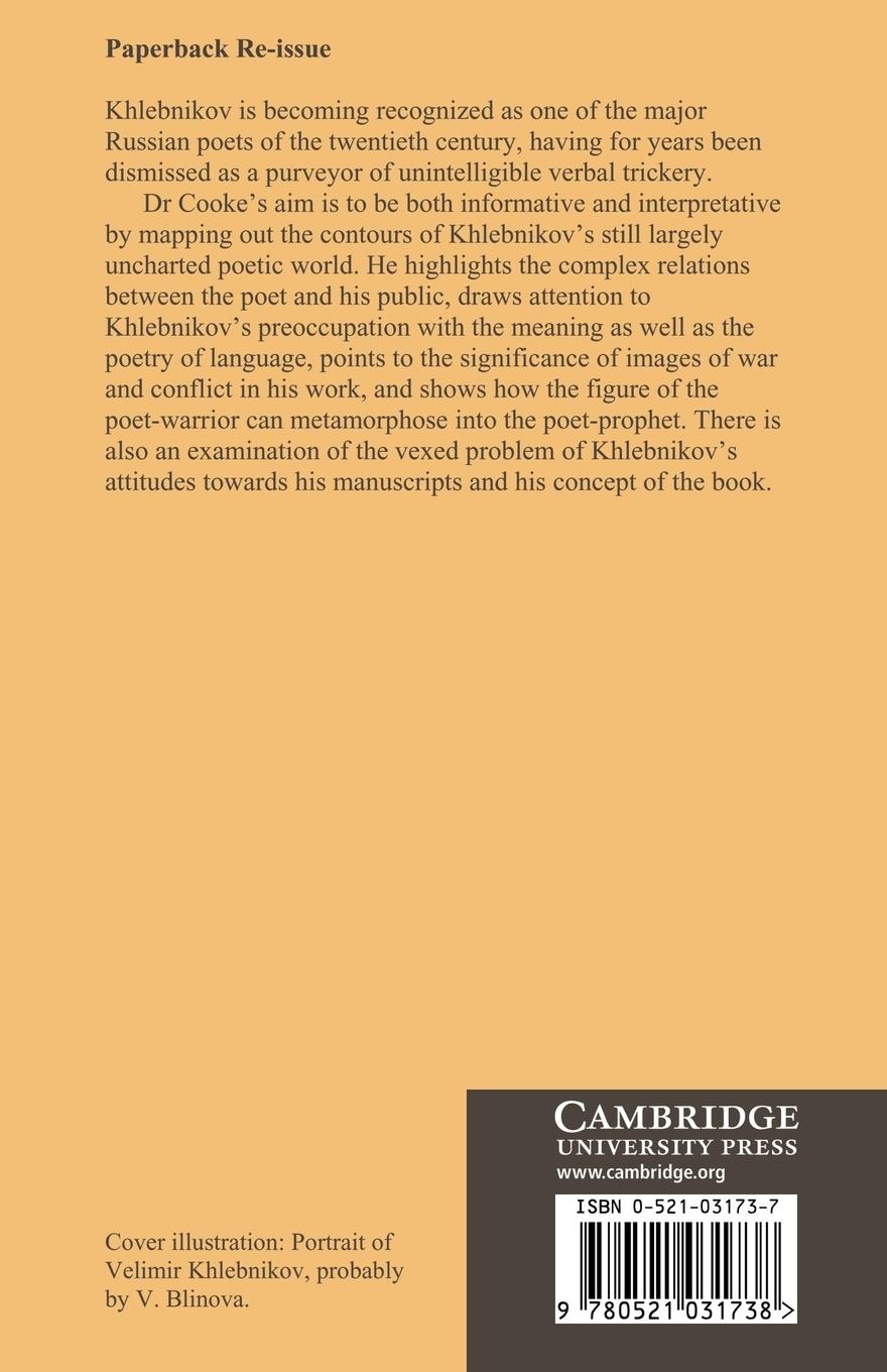 Rückseitencover Velimir Khlebnikov