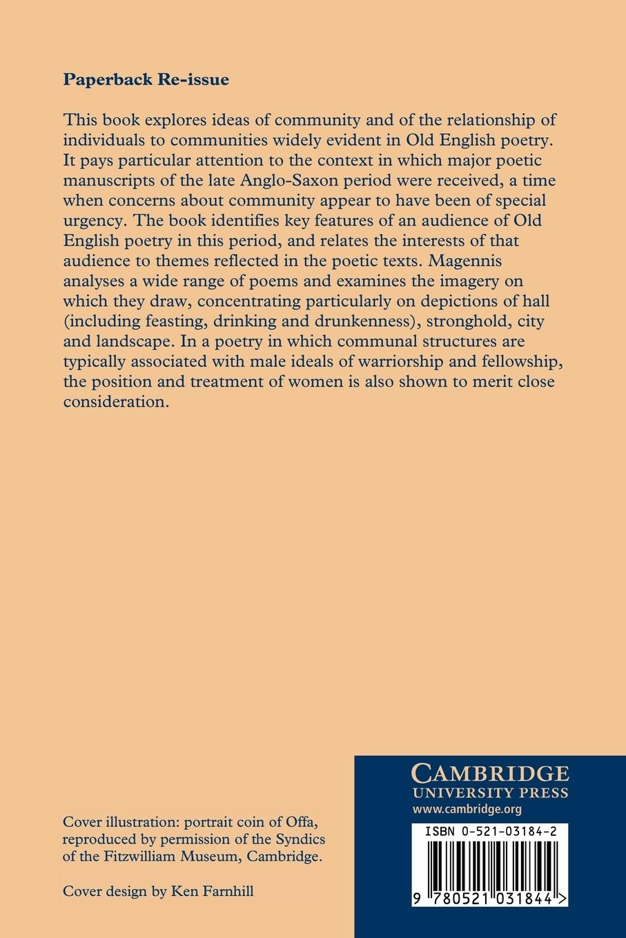 Rückseitencover Images of Community in Old English Poetry