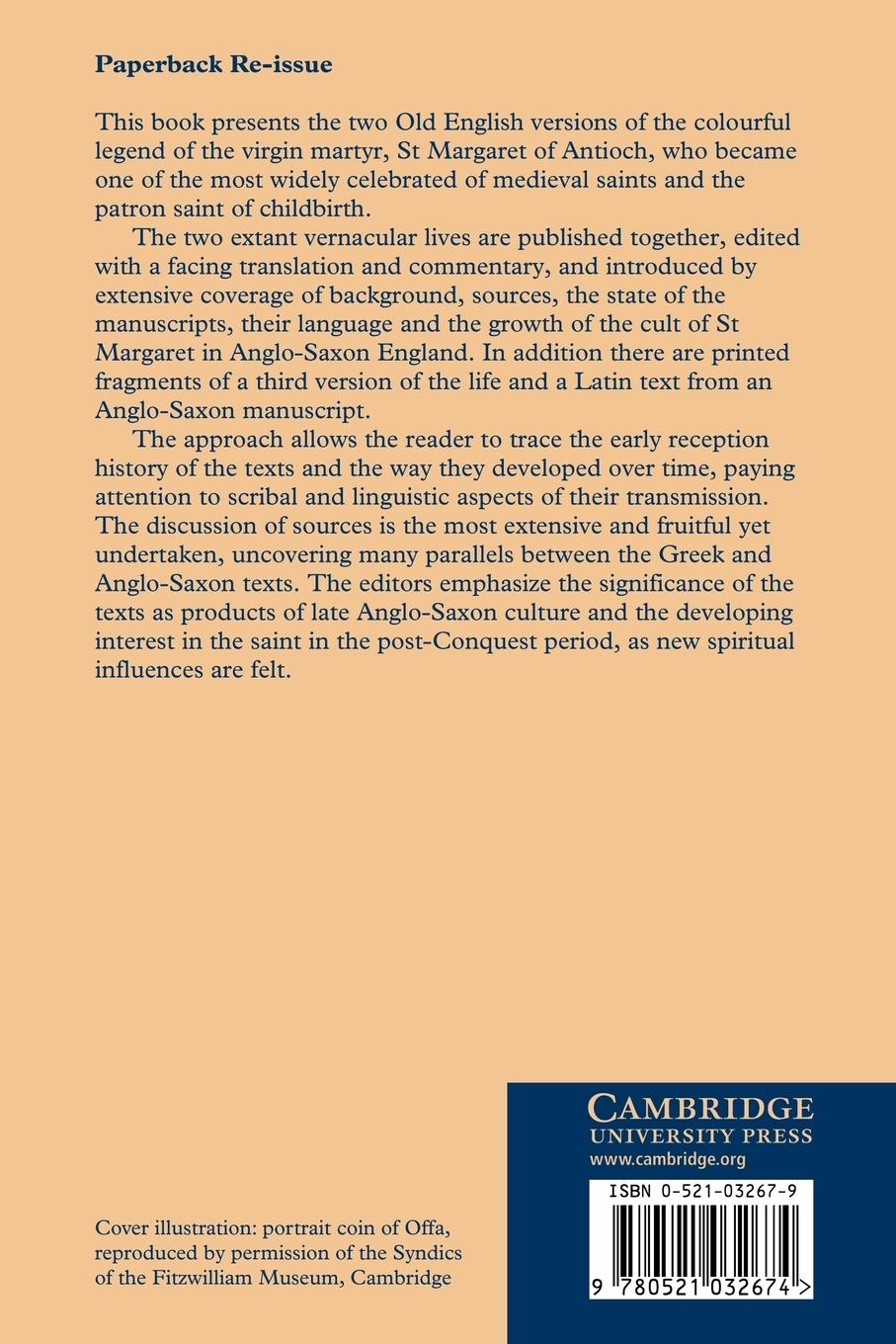 Rückseitencover The Old English Lives of St. Margaret