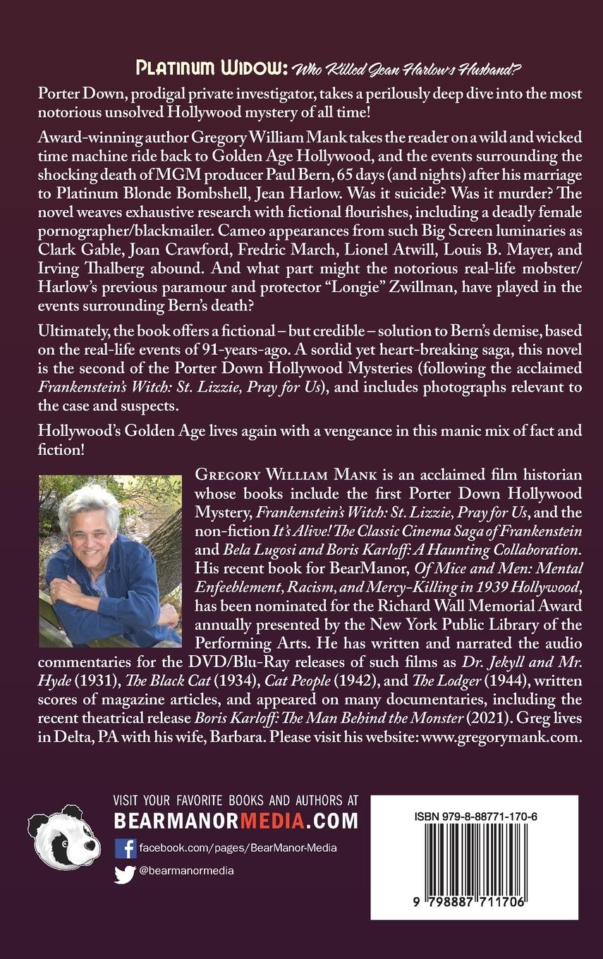 Rückseitencover Platinum Widow (hardback)