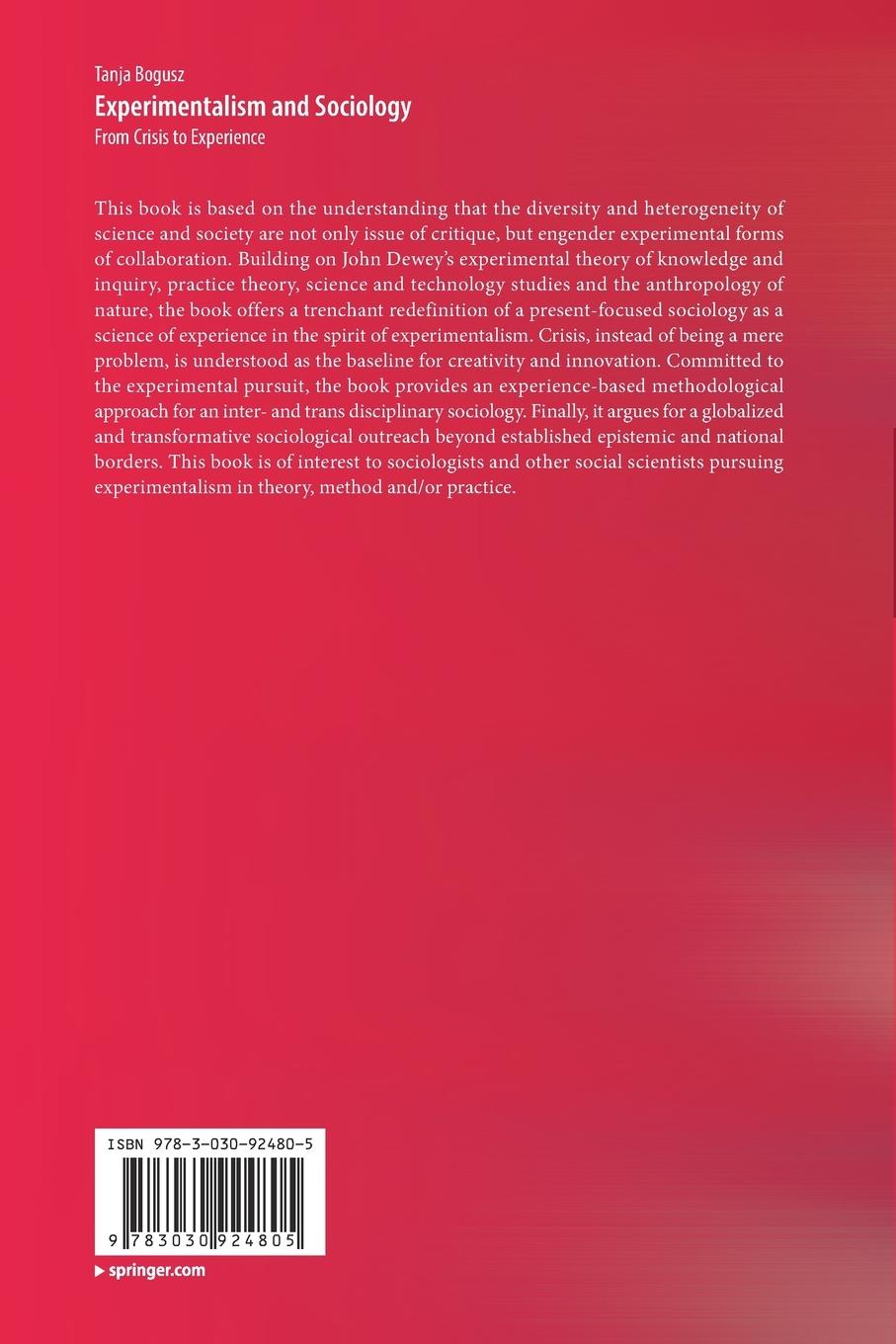 Rückseitencover Experimentalism and Sociology