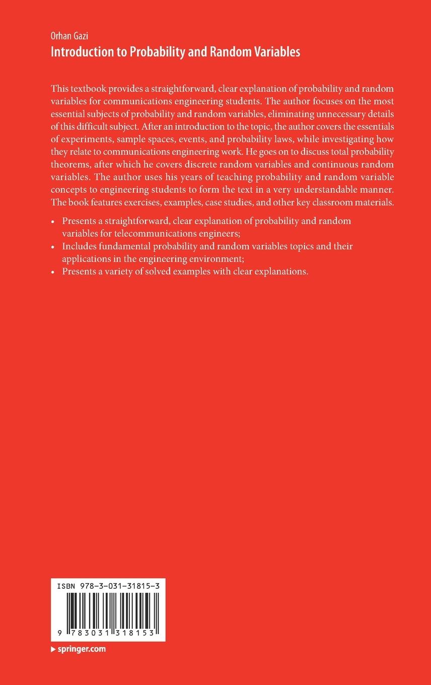 Rückseitencover Introduction to Probability and Random Variables
