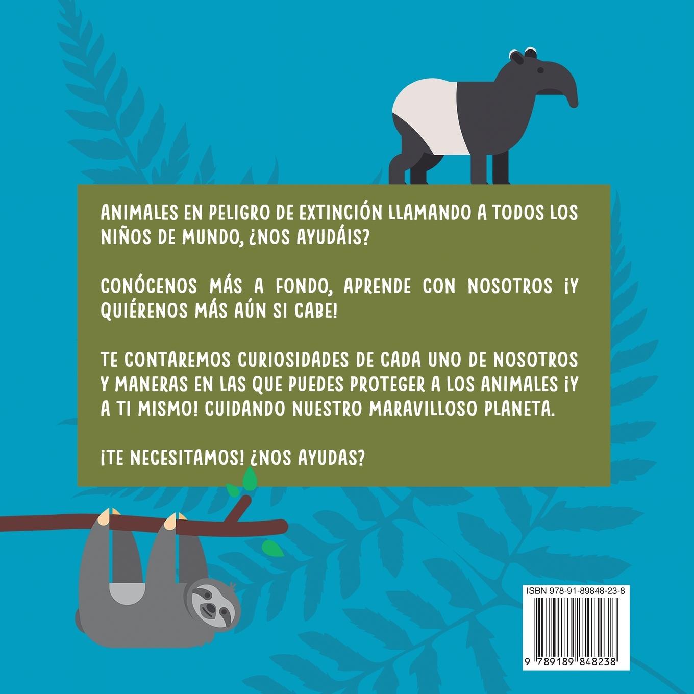 Rückseitencover ¿Nos ayudas? ¡Salvemos a los animales en peligro de extinción!