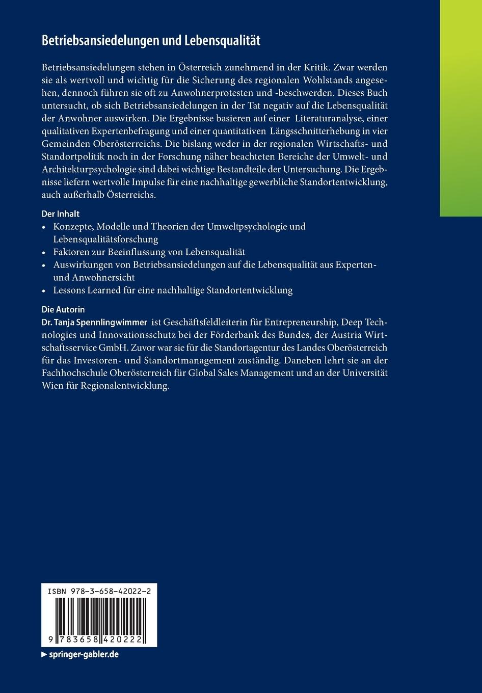 Rückseitencover Betriebsansiedelungen und Lebensqualität