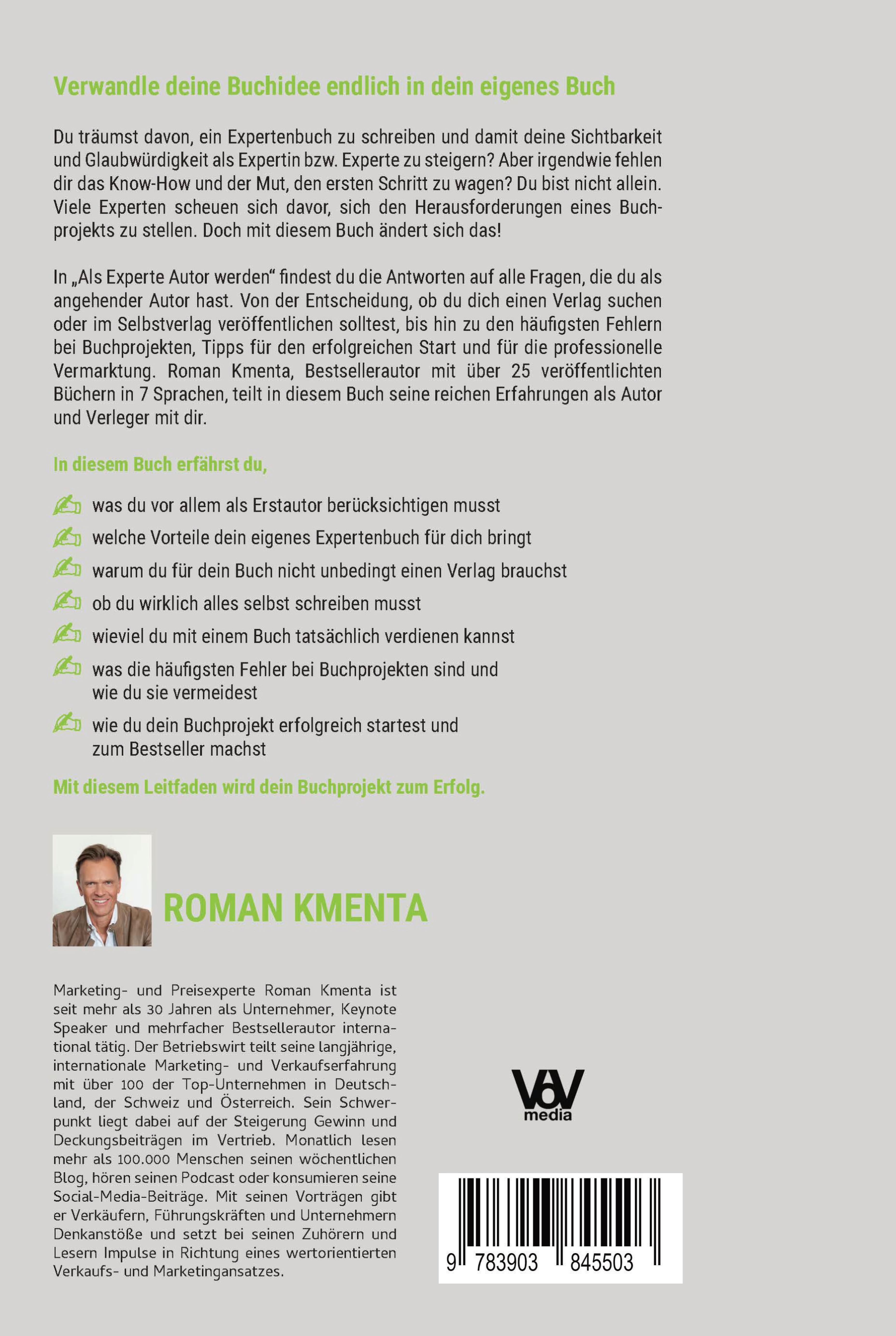 Rückseitencover Als Experte Autor werden