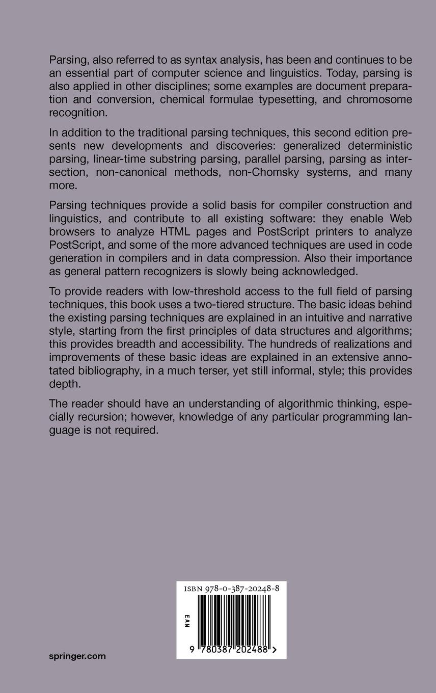 Rückseitencover Parsing Techniques