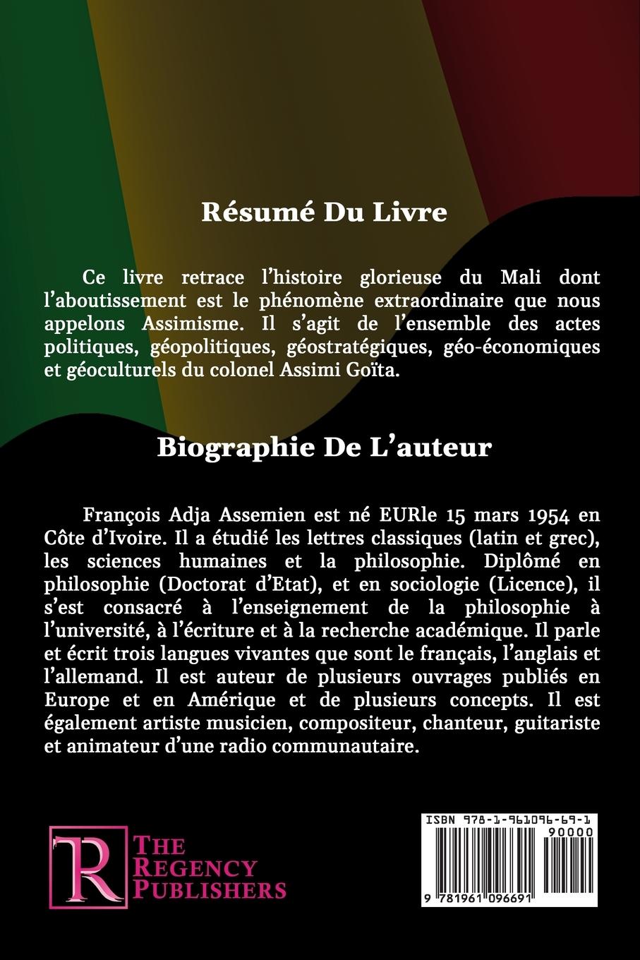 Rückseitencover LE DESTIN DU MALI AVEC ASSIMI GOITA