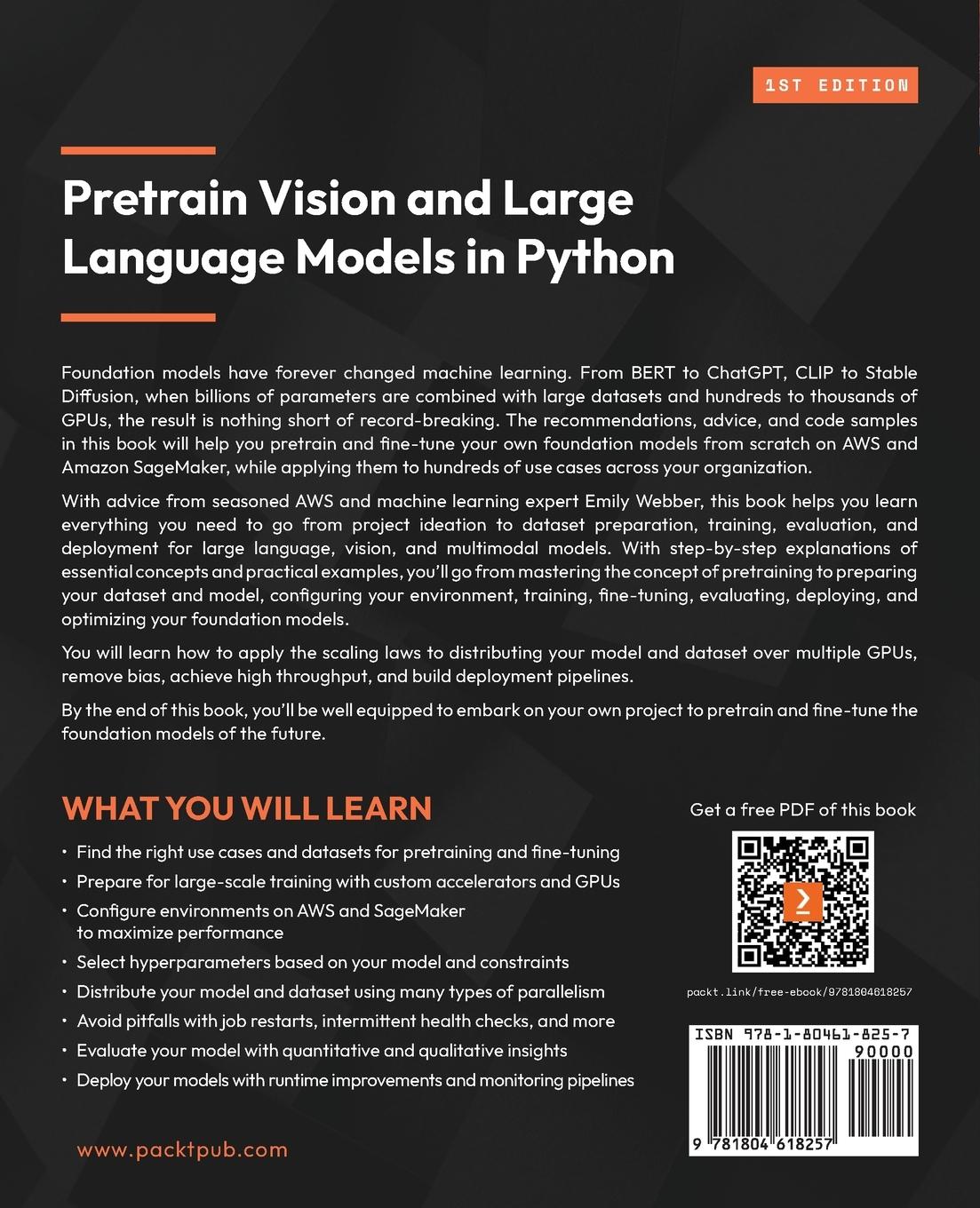 Rückseitencover Pretrain Vision and Large Language Models in Python