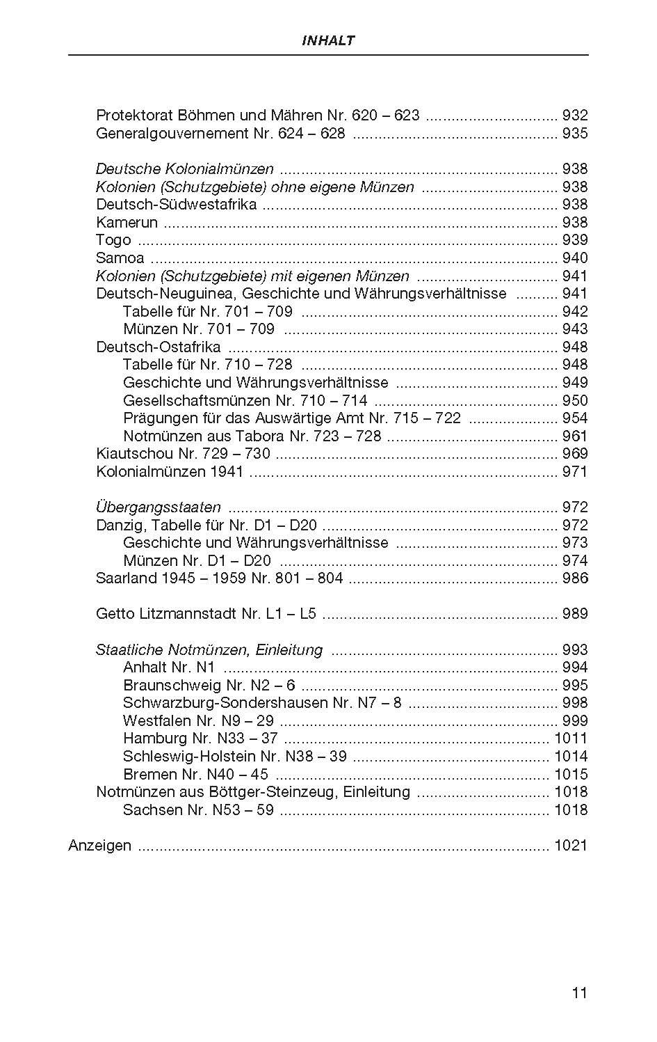 Beispielinhalt (Bild) Die deutschen Münzen seit 1871