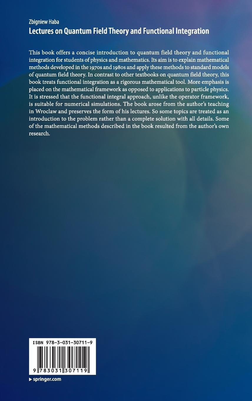 Rückseitencover Lectures on Quantum Field Theory and Functional Integration