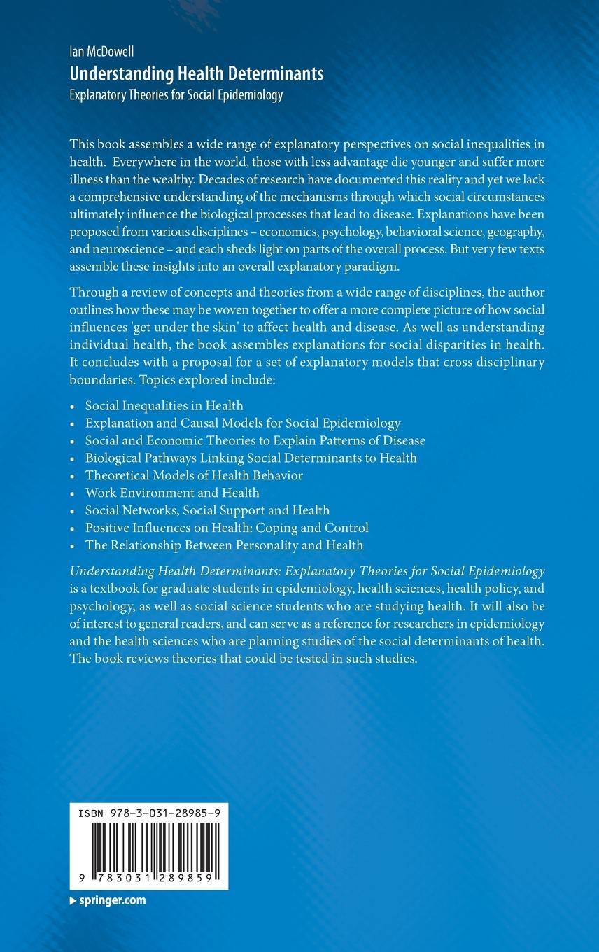 Rückseitencover Understanding Health Determinants