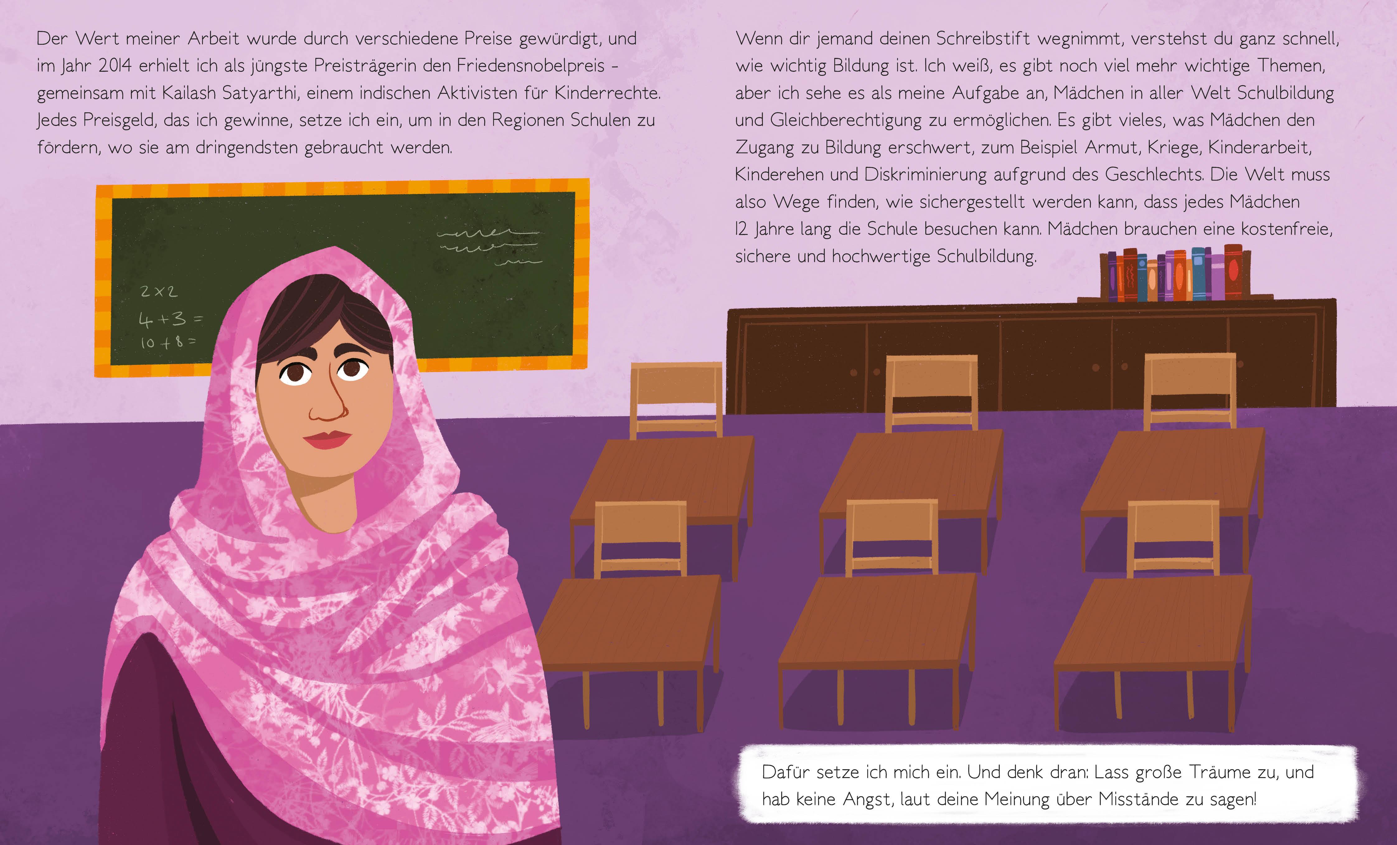 Beispielinhalt (Bild) Malala Yousafzai. Total Genial!