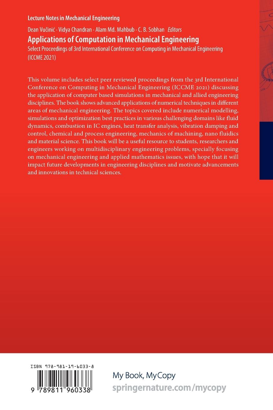 Rückseitencover Applications of Computation in Mechanical Engineering