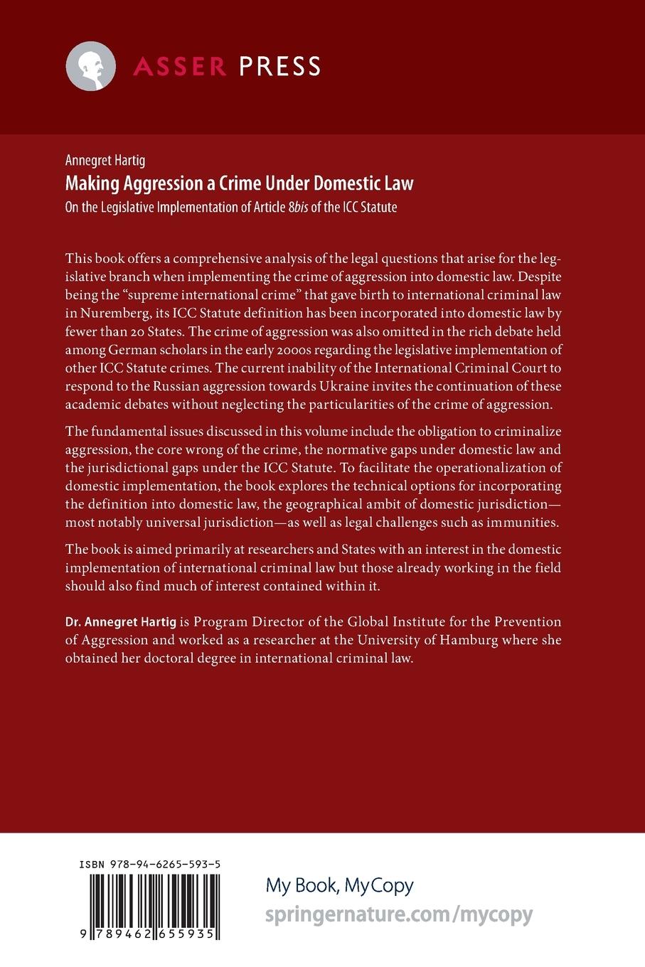 Rückseitencover Making Aggression a Crime Under Domestic Law