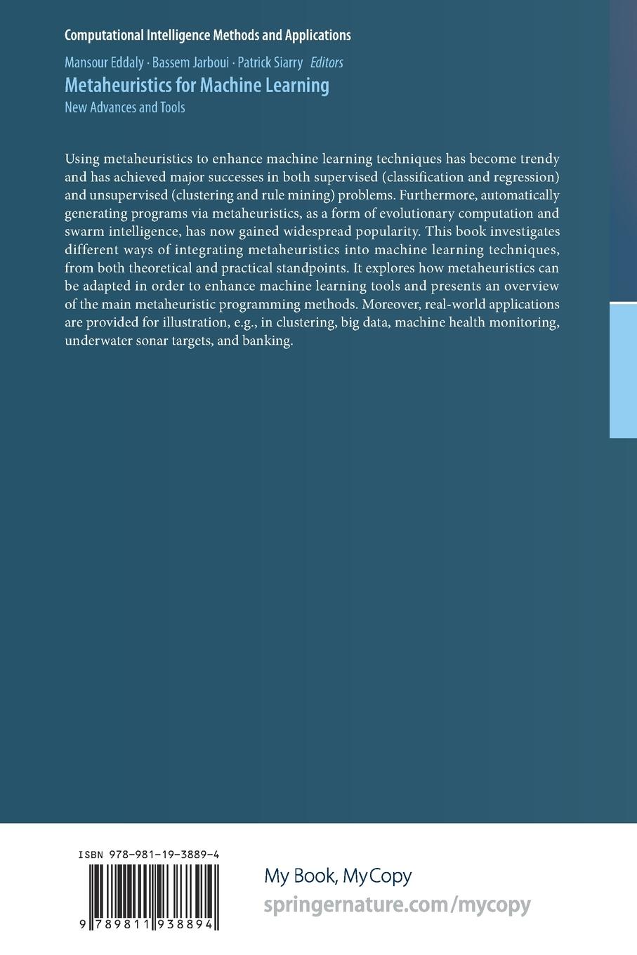 Rückseitencover Metaheuristics for Machine Learning