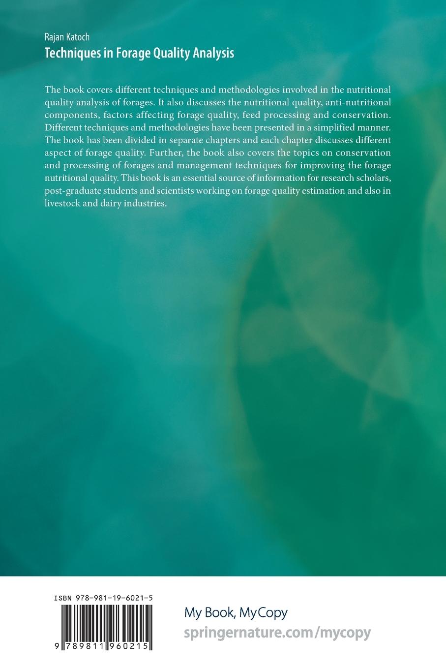 Rückseitencover Techniques in Forage Quality Analysis