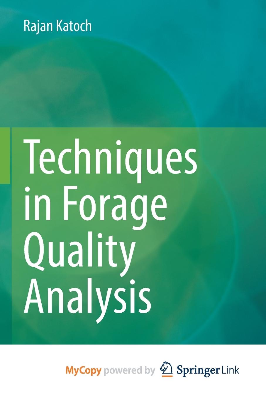 Vorderes Coverbild Techniques in Forage Quality Analysis