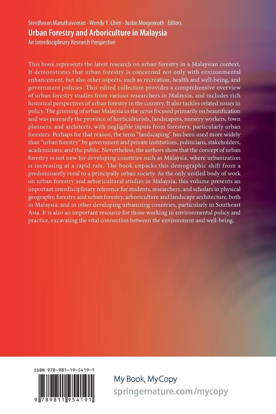 Rückseitencover Urban Forestry and Arboriculture in Malaysia