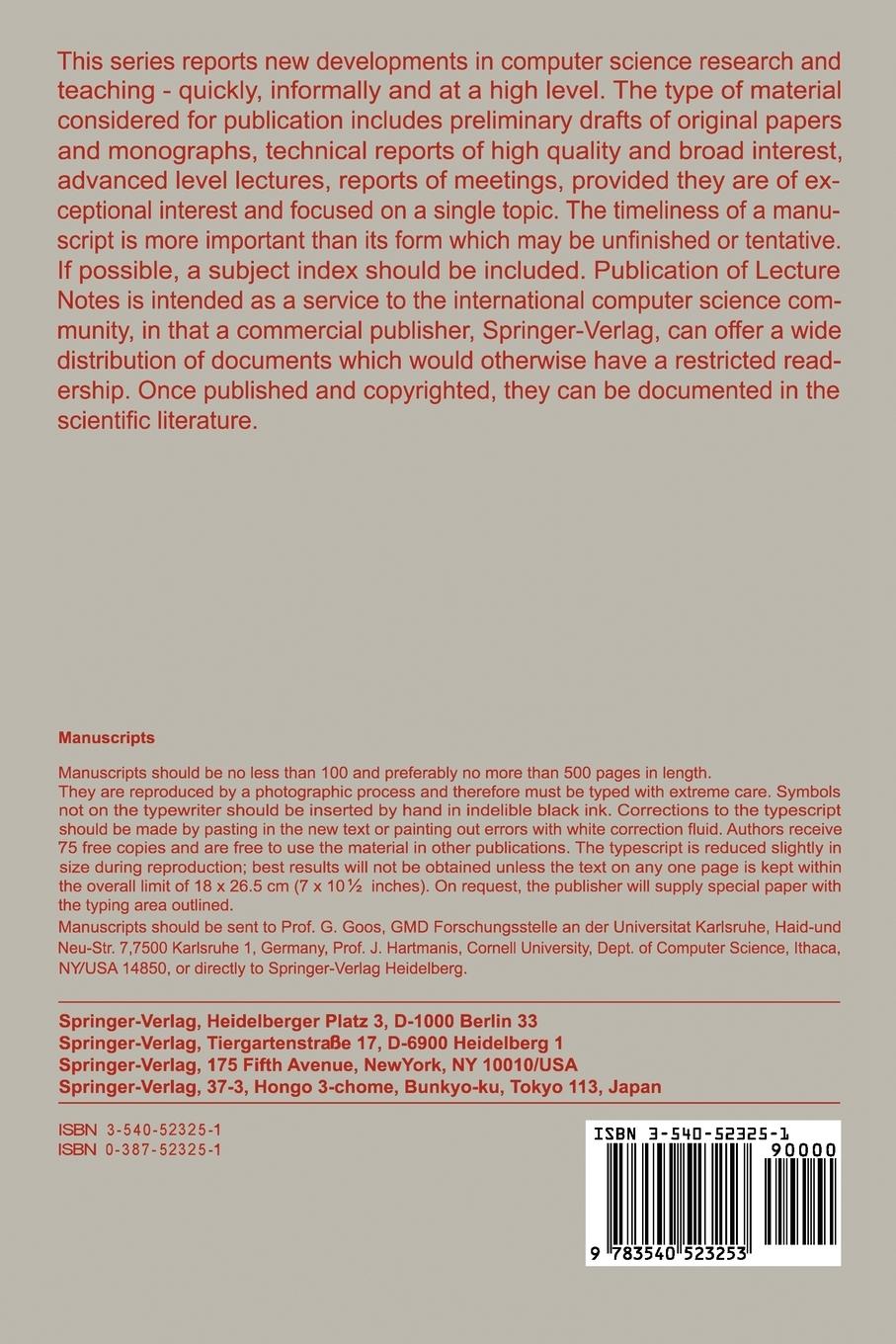 Rückseitencover LOGLAN '88 - Report on the Programming Language