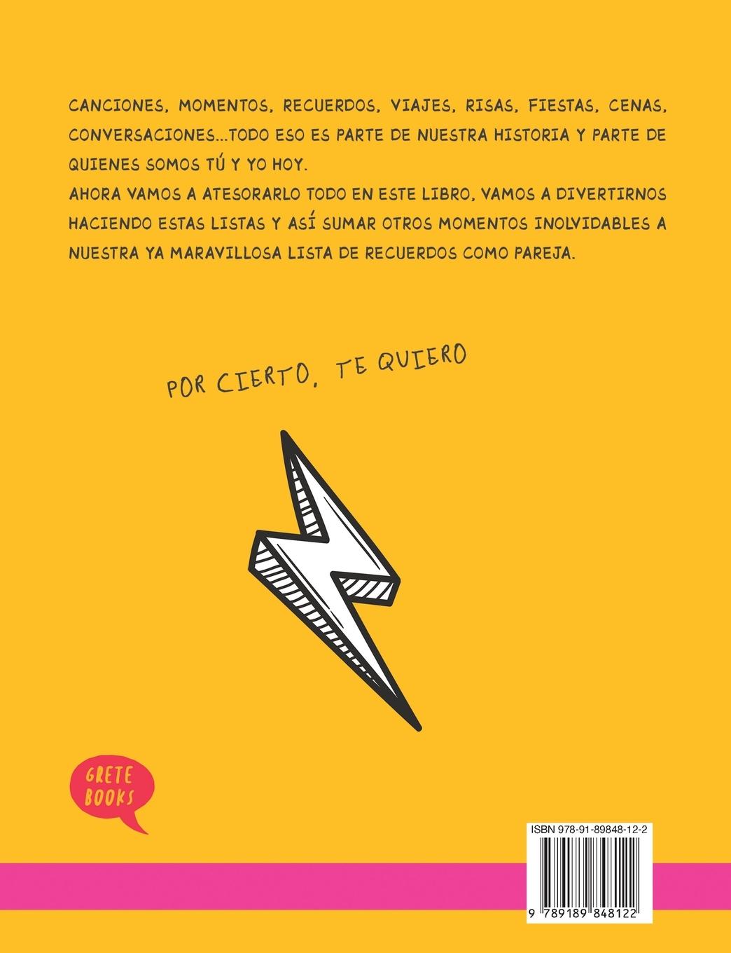 Rückseitencover Tú y yo. Listas para hacer juntos y celebrar nuestro amor.