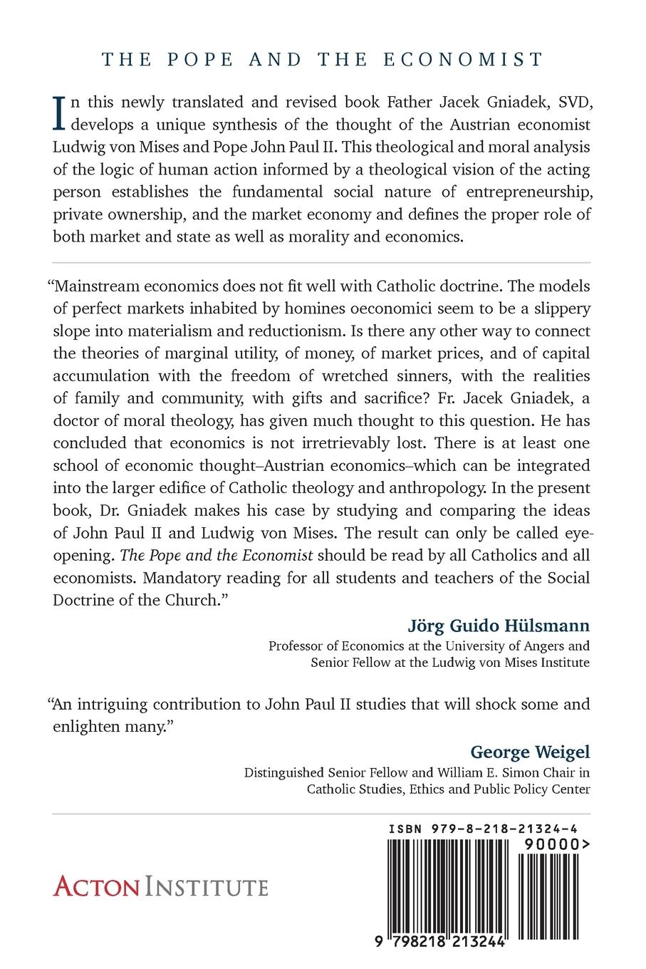 Rückseitencover The Pope and the Economist