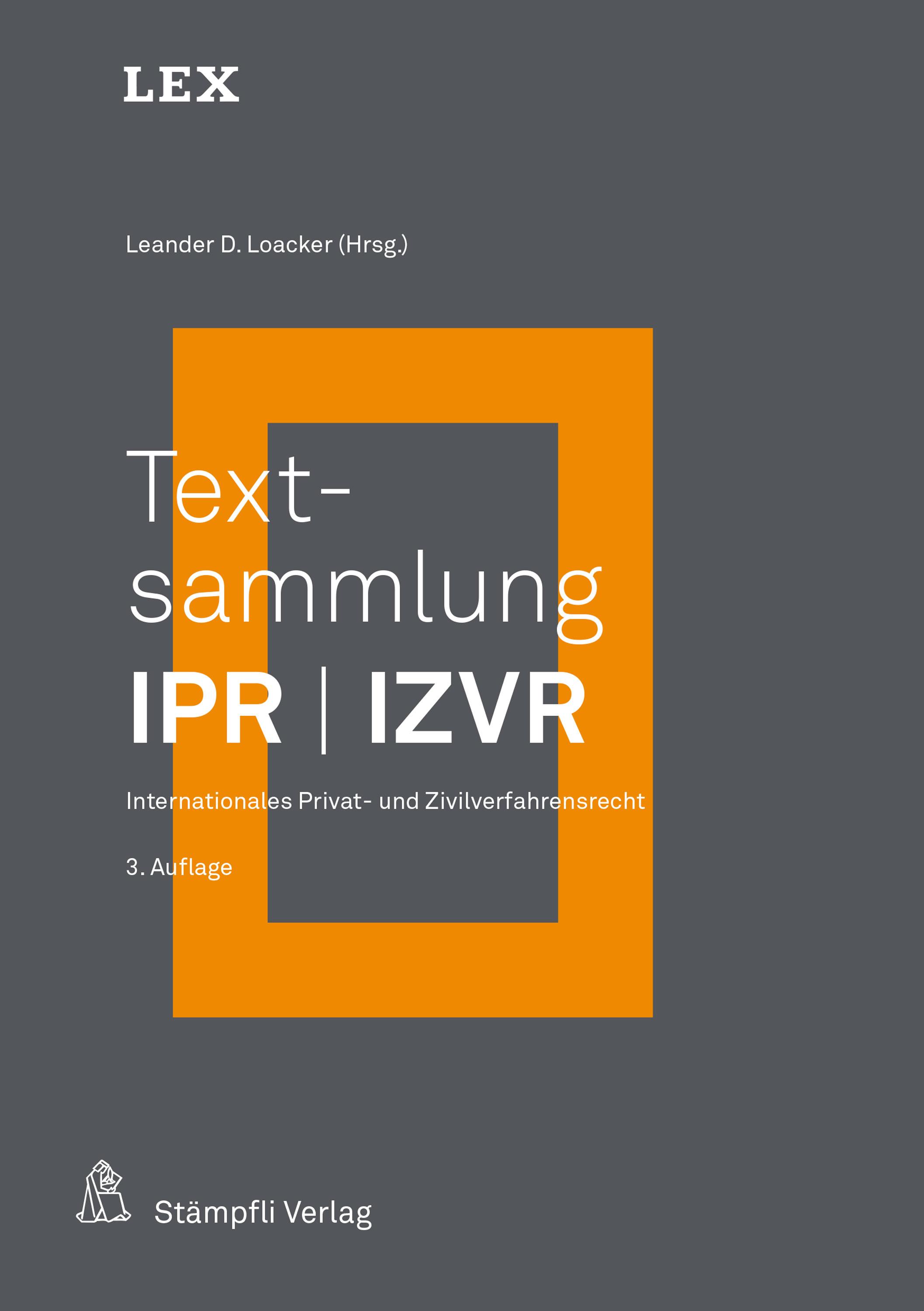Vorderes Coverbild Textsammlung IPR / IZVR