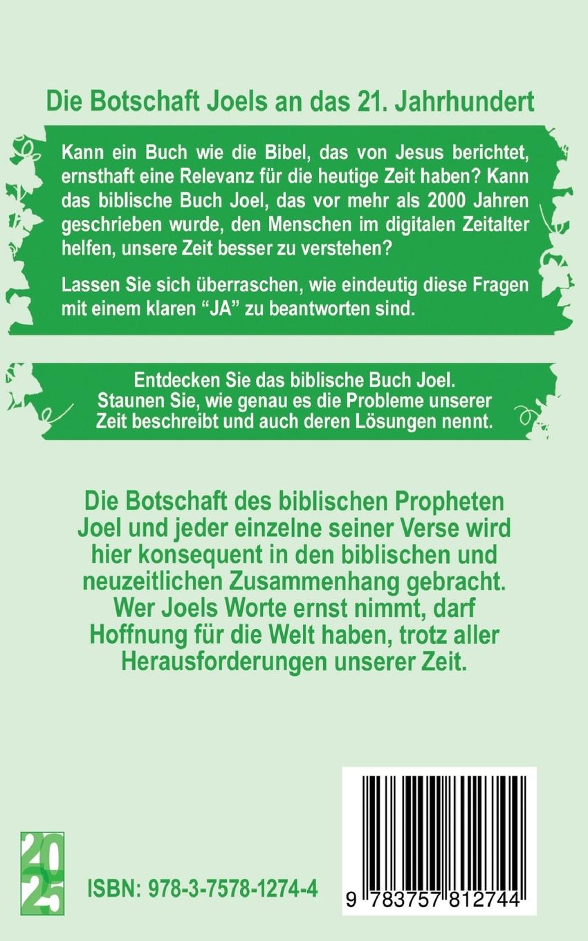 Rückseitencover Die Botschaft Joels an das 21. Jahrhundert