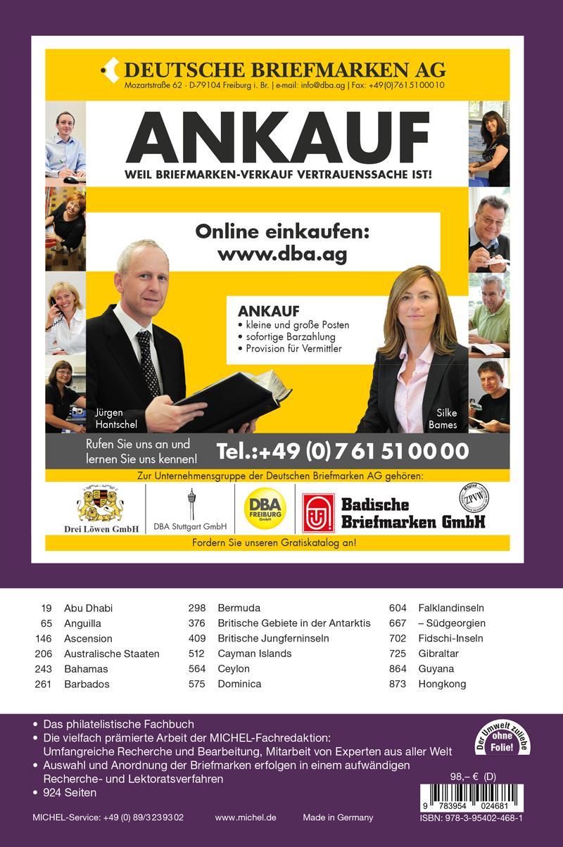 Rückseitencover Britische Kolonien und Gebiete