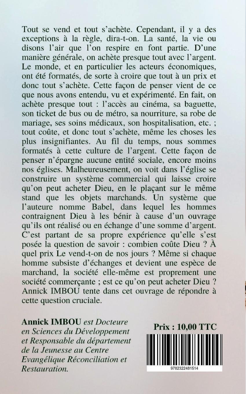 Rückseitencover Combien coûte Dieu ?