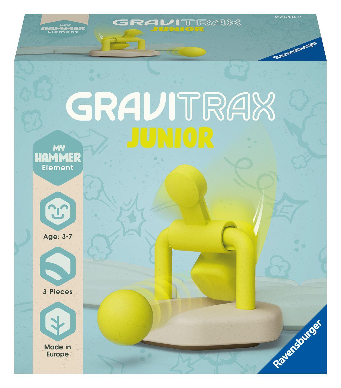 Vorderes Coverbild Ravensburger GraviTrax Junior Element Hammer - Erweiterbare Kugelbahn für Kinder, Murmelbahn überwiegend aus nachwachsenden Rohstoffen mit Themenwelten, Lern- und Konstruktionsspielzeug ab 3 Jahren