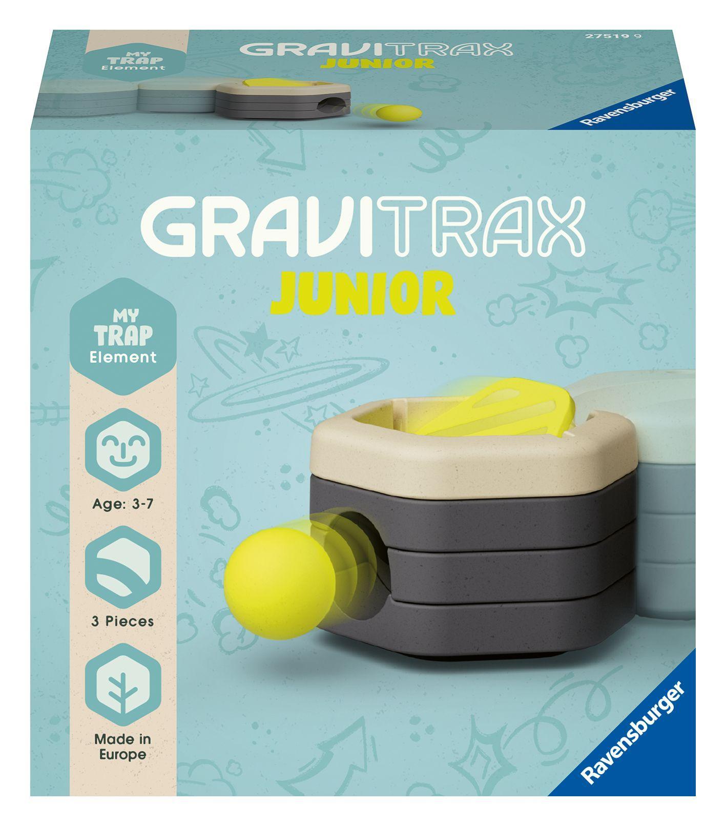 Vorderes Coverbild Ravensburger GraviTrax Junior Element Trap - Erweiterbare Kugelbahn für Kinder, Murmelbahn überwiegend aus nachwachsenden Rohstoffen mit Themenwelten, Lern- und Konstruktionsspielzeug ab 3 Jahren
