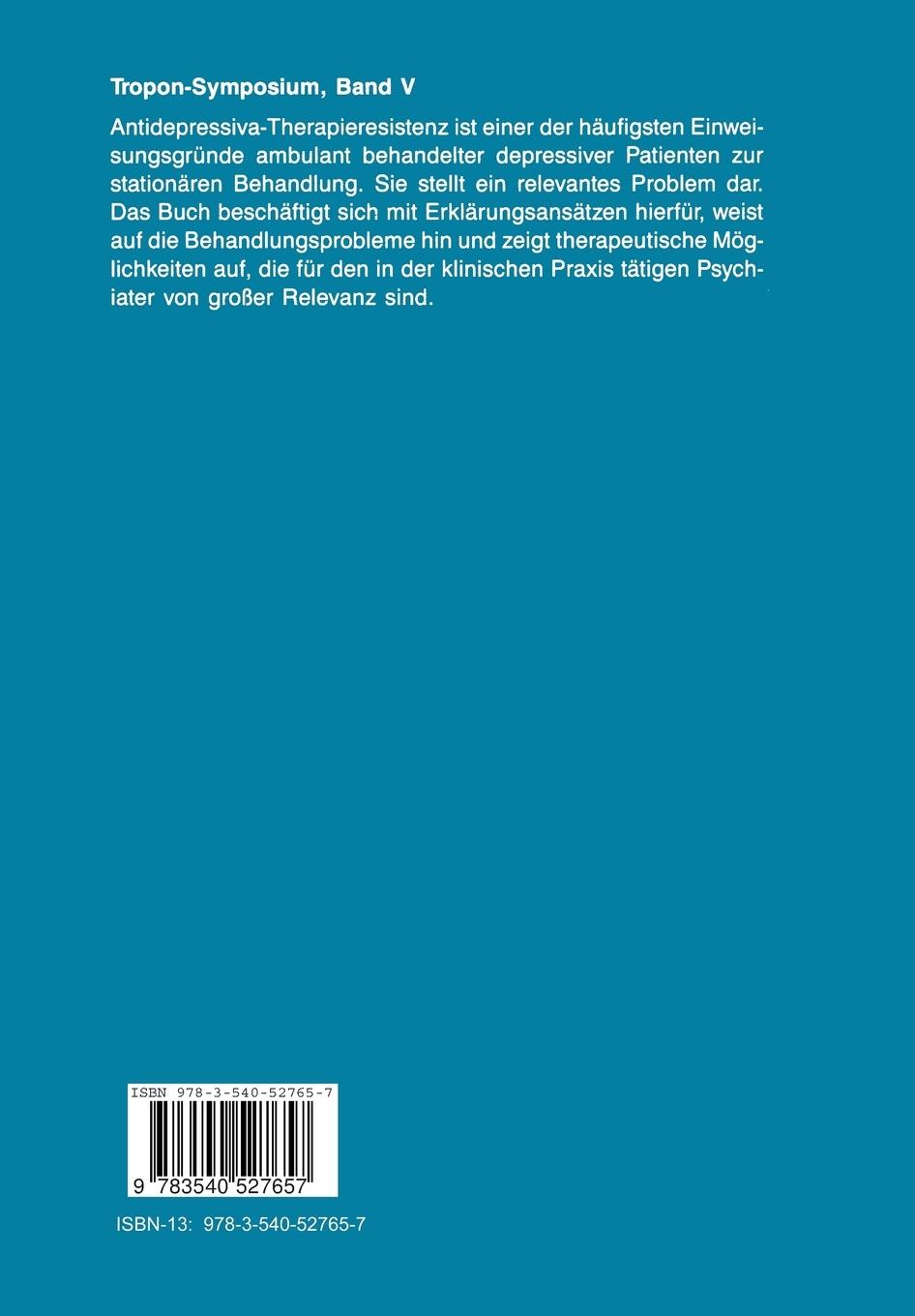 Rückseitencover Therapieresistenz unter Antidepressiva-Behandlung