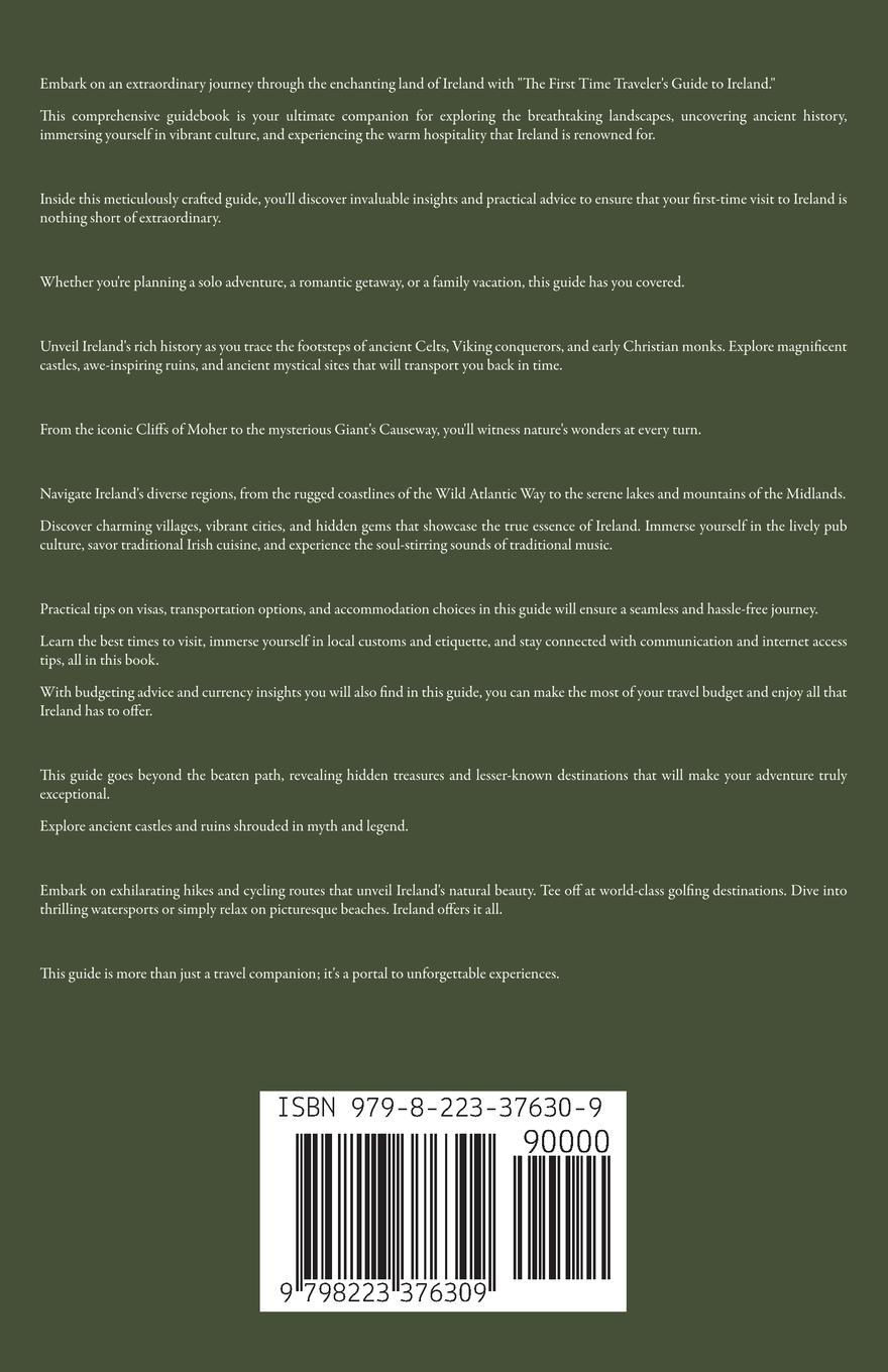 Rückseitencover The First Time Traveller's Guide to Ireland