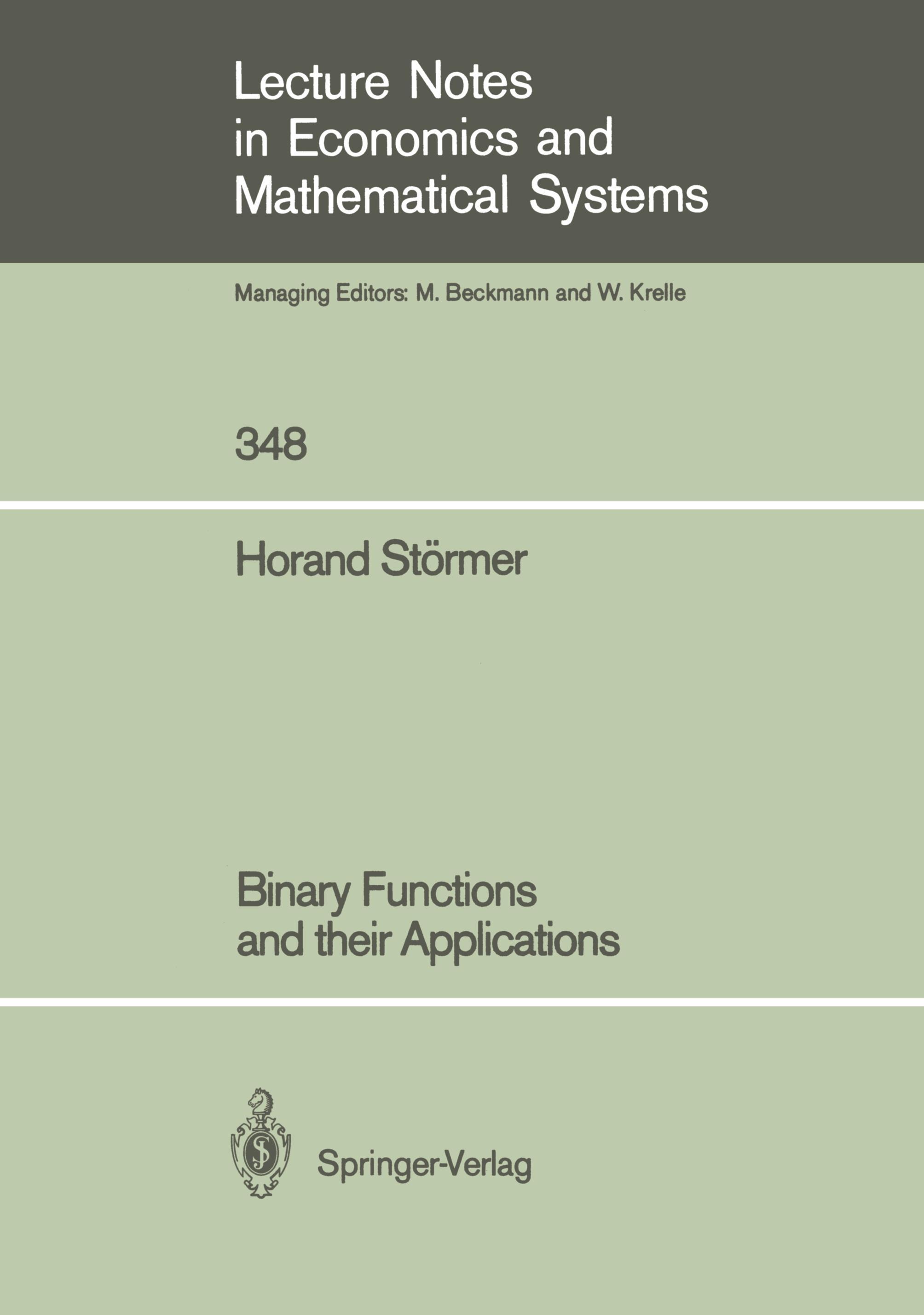 Vorderes Coverbild Binary Functions and their Applications