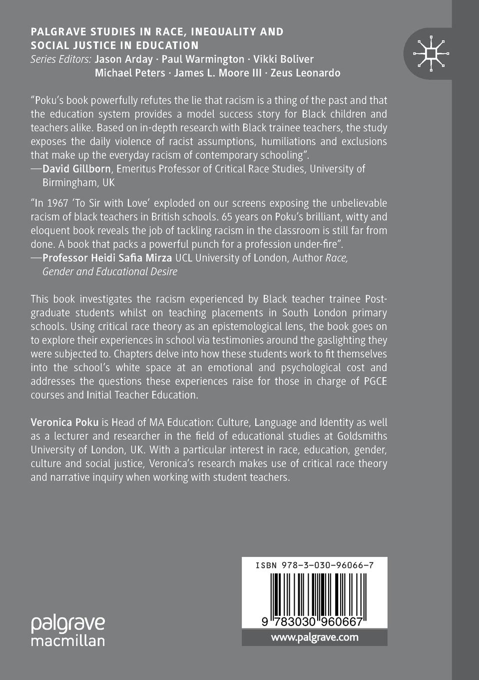 Rückseitencover Black Student Teachers' Experiences of Racism in the White School