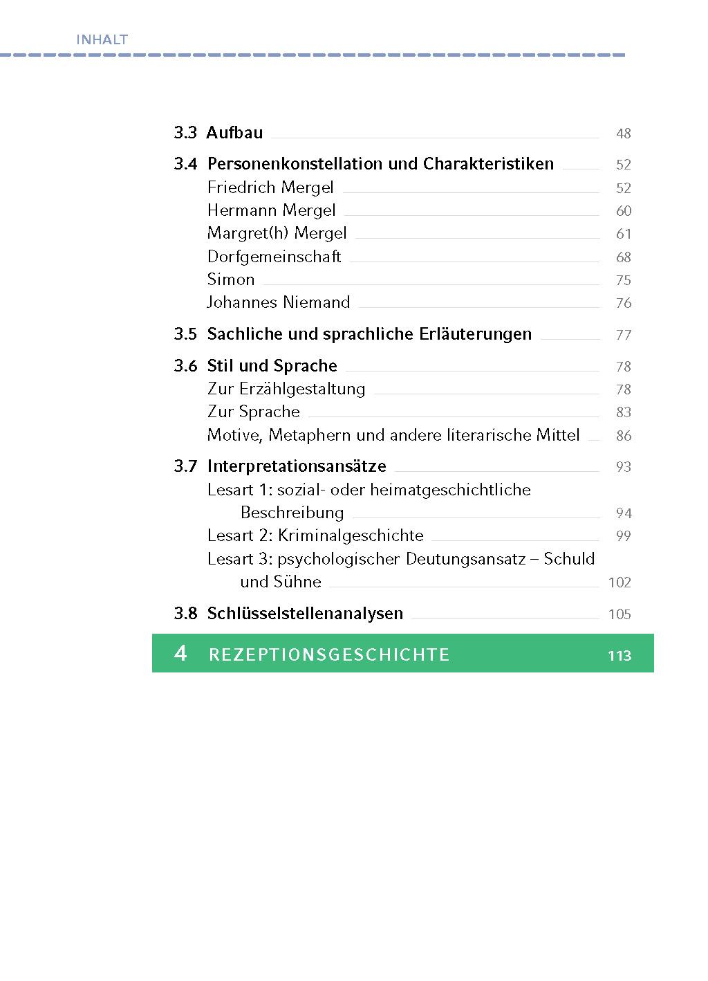Beispielinhalt (Bild) Die Judenbuche von Annette von Droste-Hülshoff - Textanalyse und Interpretation