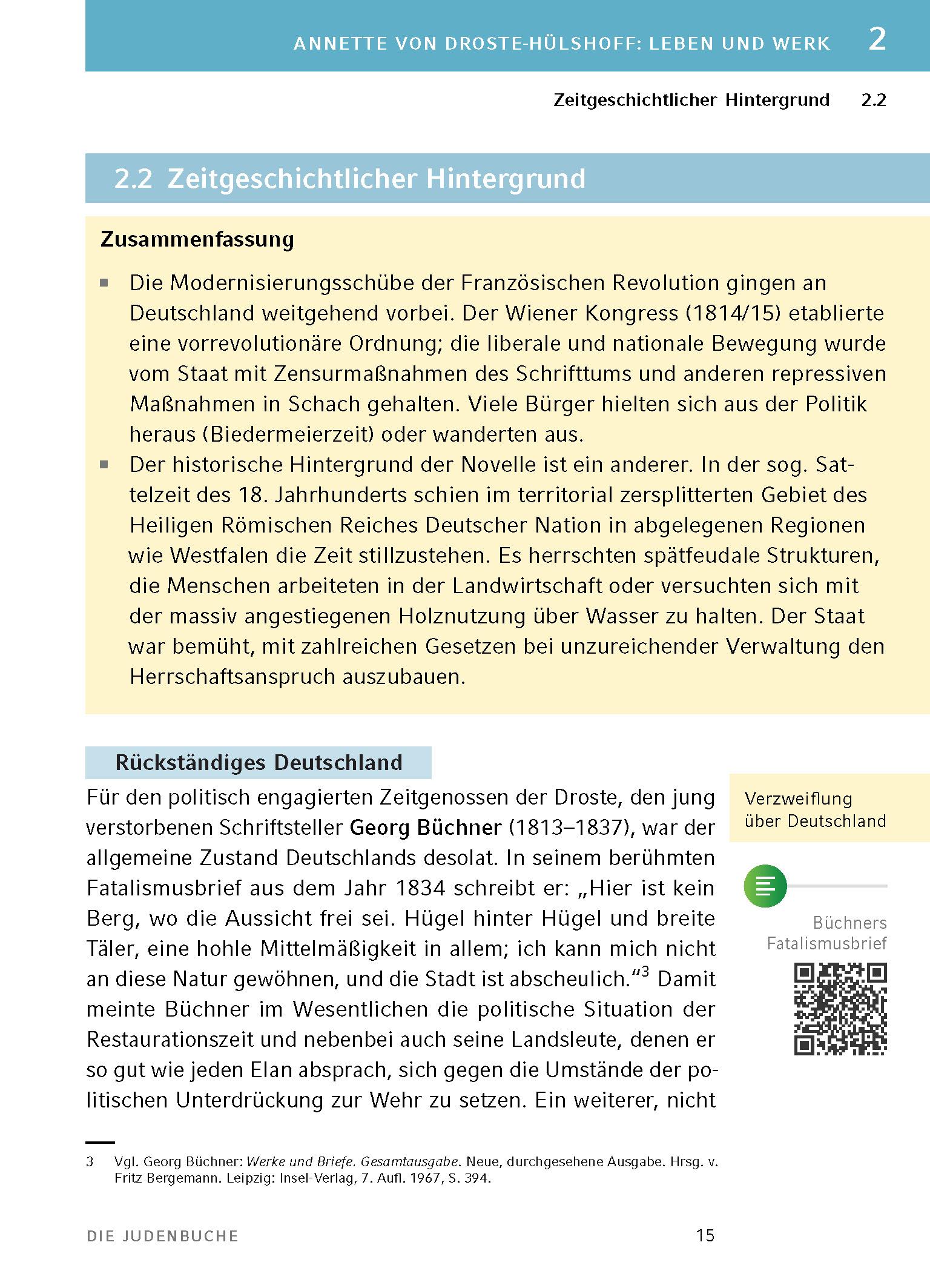 Beispielinhalt (Bild) Die Judenbuche von Annette von Droste-Hülshoff - Textanalyse und Interpretation