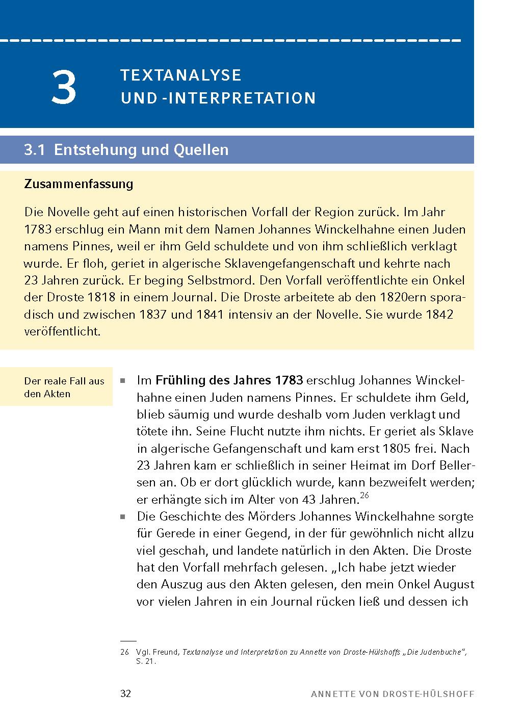 Beispielinhalt (Bild) Die Judenbuche von Annette von Droste-Hülshoff - Textanalyse und Interpretation