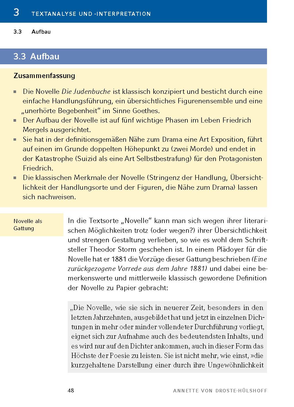 Beispielinhalt (Bild) Die Judenbuche von Annette von Droste-Hülshoff - Textanalyse und Interpretation
